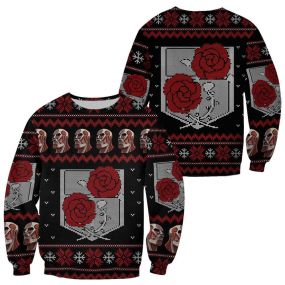 Attack On Titan Ugly Christmas Sweatshirt Garrison Hoodie