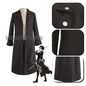 Aot Eren Yeager Levi Mikasa Long Trench Coat Cosplay Costume