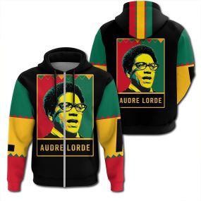 Audre Lorde Black History Month Style Zip Hoodie