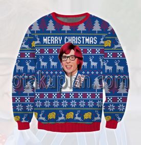 Austin Powers Blue 3D Printed Ugly Christmas Sweatshirt