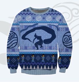 Avatar The Last Airbender Water Tribe 3D Printed Ugly Christmas Sweatshirt A