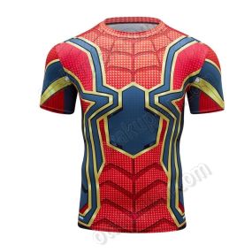 Avengers 3 Iron Parker Short Sleeve Compression Shirt For Men