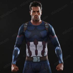 Avengers 3 Rogers Long Sleeve Compression Shirt For Men