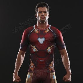 Avengers 3 Tony Stark Man Short Sleeve Compression Shirt