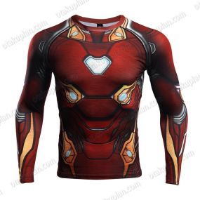 Avengers 3 Tony Stark Red Long Sleeve Compression Shirt For Men