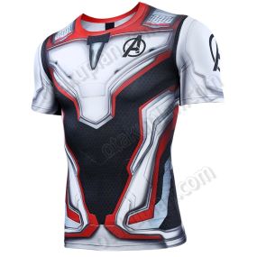 Avengers 4 Endgame 3d Short Sleeve Compression Shirt For Men