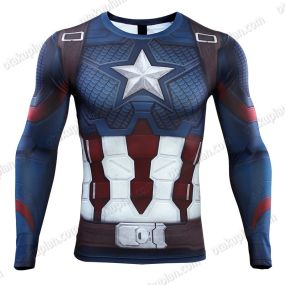Avengers 4 Endgame Rogers Long Sleeve Compression Shirt For Men