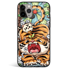 Aw Tiger Tempered Glass iPhone Case