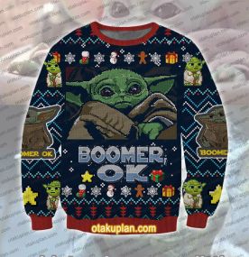 Baby Yoda Boomer Ok Wars Ugly Christmas Sweatshirt