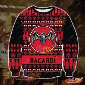 Bacardi Red Black 3D Print Ugly Christmas Sweatshirt