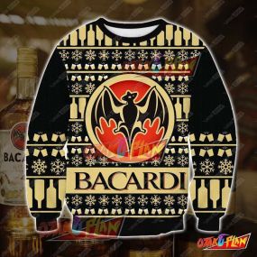 Bacardi Yellow Black 3D Print Ugly Christmas Sweatshirt