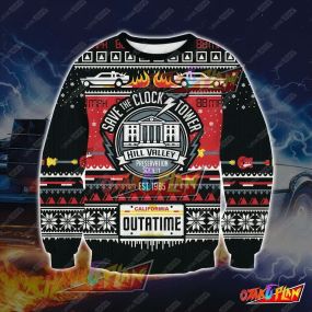 Back to the Future 0210 3D Print Ugly Christmas Sweatshirt
