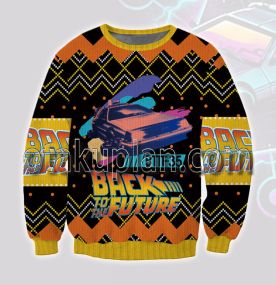 Back to the Future 3D Printed Ugly Christmas Sweatshirt