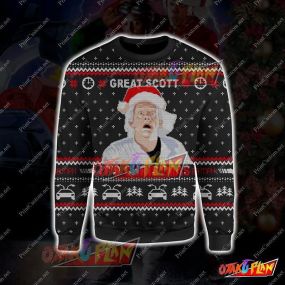 Back To The Future Great Scott 3D Print Ugly Christmas Sweatshirt