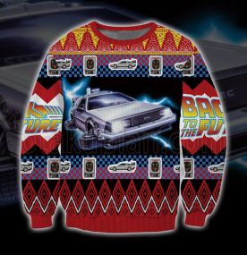 Back To The Future Logo With Time Machines 3D Print Ugly Christmas Sweatshirt