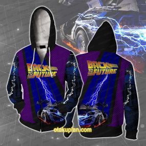 Back To The Future Logo Zip Up Hoodie