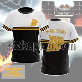 Back To The Future Orange And Black Custom Name T-shirt