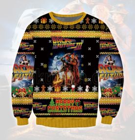 Back To The Future Part 3 2023 3D Printed Ugly Christmas Sweatshirt