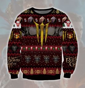 Baldurs Gate 3 Skeleton 3D Printed Ugly Christmas Sweatshirt