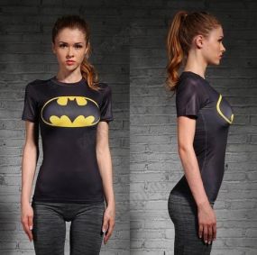 Batman Classic Womens Short Sleeve Rash Guard
