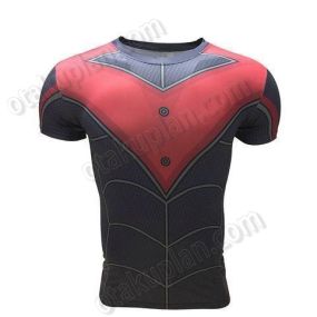 Batman Nightwing Red Short Sleeve Rashguard