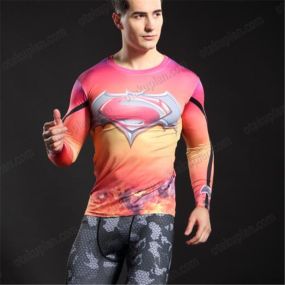 Batman Wayne Long Sleeve Compression Shirt For Men
