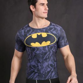 Batman Wayne Short Sleeve Compression Shirt For Men