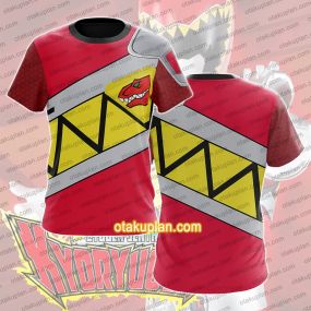 Zyuden Sentai Kyoryuger Beast Power Squadron Dinosaur Ranger Kyoryu Red Cosplay T-shirt