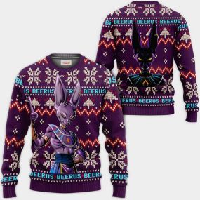 Beerus Ugly Christmas Sweater Dragon Ball Hoodie Shirt