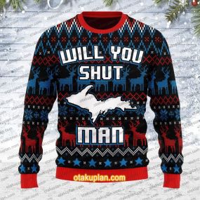 Bidden Will You Shut Man 3D Print Ugly Christmas Sweatshirt