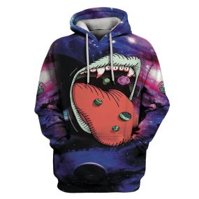 Big Mouth Monster Eating Planets Outspace Hoodies
