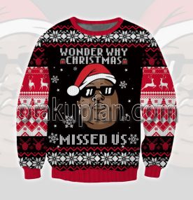 Biggie Wonder Why Christmas 3d Printed Ugly Christmas Sweatshirt