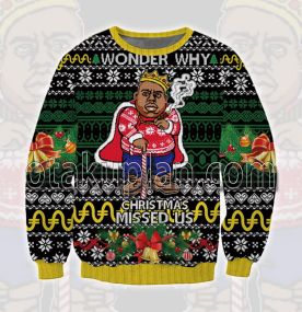 Biggie Wonder Why Christmas Logo 3d Printed Ugly Christmas Sweatshirt