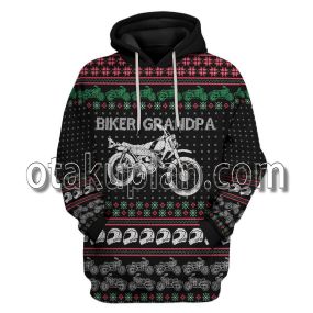 Biker Grandpa Braaap Ugly Christmas Sweatshirt T-Shirt Hoodie