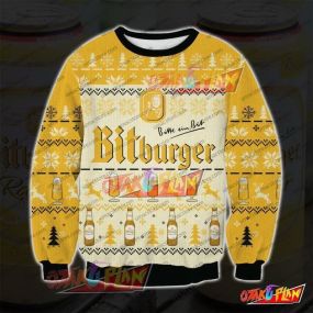 Bitburger 3D Print Ugly Christmas Sweatshirt