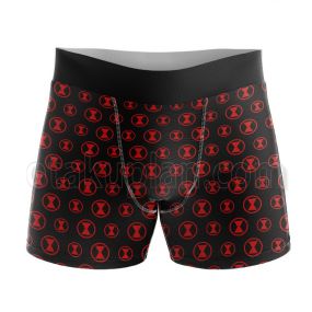 Black Widow Black and Red Boxer Briefs Mens Underwear