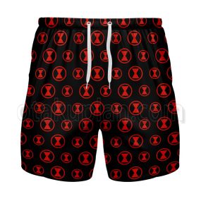 Black Widow Black and Red Gym Shorts