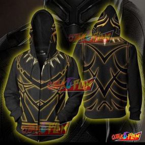 Black Panther Costume Zip Up Hoodie Jacket