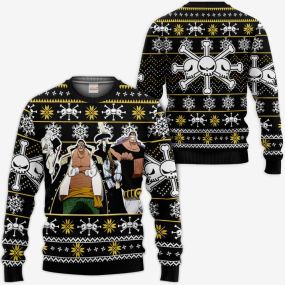 Blackbeard Pirates Ugly Christmas Sweater One Piece Hoodie Shirt