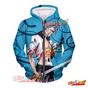 Bleach Scary Face Grimmjow Jaegerjaquez Anime Graphic Zip Up Hoodie BL223