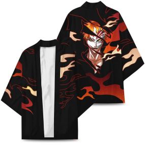 Bleach Ichigo Mask Kimono Custom Uniform Anime Clothes Cosplay Jacket