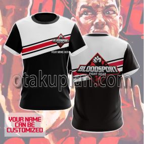 Bloodsport White And Black Custom Name T-shirt