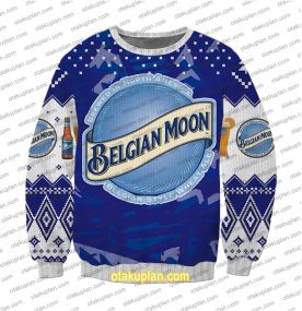 Blue Moon Beer 3D Print Ugly Christmas Sweatshirt