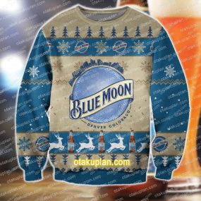 Blue Moon Knitting Pattern 3D Print Ugly Christmas Sweatshirt