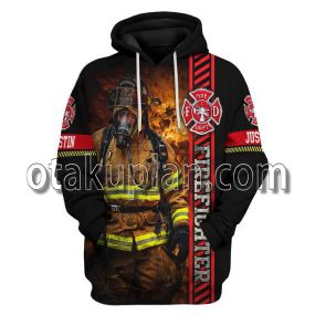 Brave Firefighter Custom Name T-Shirt Hoodie