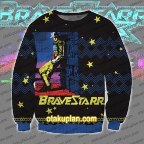 Bravestarr Pixel Standing 3D Print Ugly Christmas Sweatshirt