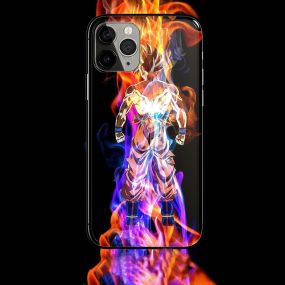 Burning Goku Tempered Glass iPhone Case