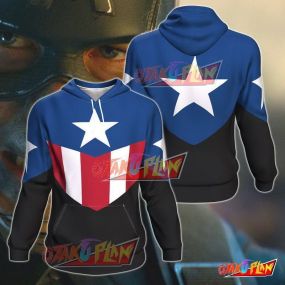 Captain America All Over Print Pullover Hoodie