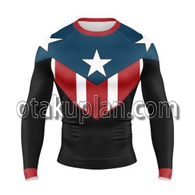 Captain Hero Days Gone By Long Sleeve Rash Guard Compression Shirt