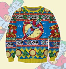 Captain Planet and the Planeteers 2023 3D Printed Ugly Christmas Sweatshirt